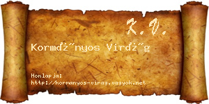 Kormányos Virág névjegykártya